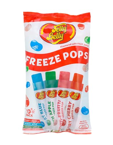 Freeze Pops, 10 x Wassereis zum Einfrieren, vier Sorten 4 x Kirsch, 2 x Blaubeer, 2 x Apfel, 2 x Tutti Frutti, 10 Eisstangen (10 x 50 ml)