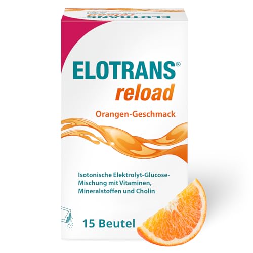 ELOTRANS reload - isotonische Elektrolyt-Glucose-Mischung - Nahrungsergänzungsmittel mit Magnesium, Kaliumchlorid, Cholin und B-Vitaminen - 1 x 15 Beutel