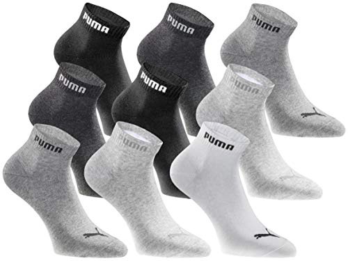 PUMA Quartersocken 18 Paar Pack Statement Edition - Damen und Herren - Black White Grey Pack - Gr. 43-46