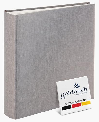 goldbuch 31606 Fotoalbum Summertime Trend 2, Fotobuch mit 100 weißen Seiten mit Pergamin Trennblätter, Foto Album mit Leinen Einband, bis zu 600 Bilder, Hochwertiges Papier, Grau, 30 x 31 cm