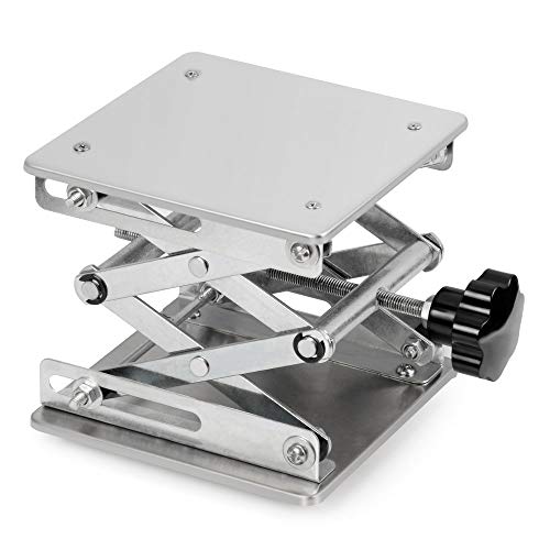 stonylab Laborhebebühne, 150 x 150mm Lab Jack Scherenständer Hubtisch aus Edelstahl, Hebebühne Labor, Erweiterbarer Hebehöhenbereich von 75mm bis 260mm, Maximal Unterstützte Gewicht 10 KG