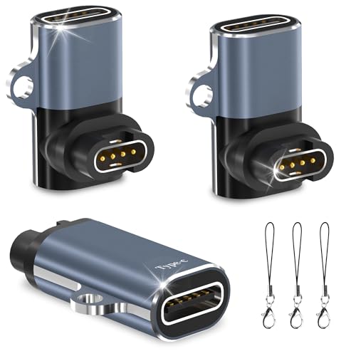 3 Stück USB-C-Ladeadapter für Garmin-Uhren,USB C Ladekabel Adapter für Garmin Fenix 8/8 Solar/7S/7X/E/6,Forerunner 945/955/965/265/55,Tactix,Vivoactive 4S/5,Venu 2S/3S/SQ,Epix Pro 2,Instinct 2X