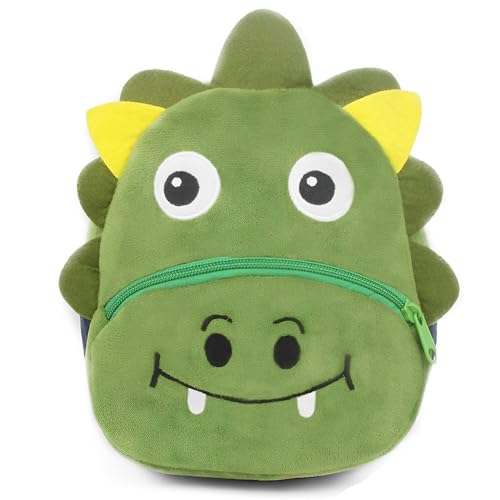 KOMUNJ Kleinkind Rucksack, Schultasche, Kleinkind Rucksack für Jungen und Mädchen, Cartoon Kinder Rucksack Tier Cartoon Mini Tasche Plüsch Kinder Rucksack, für Baby 1-5 Jahre (Dinosaur)