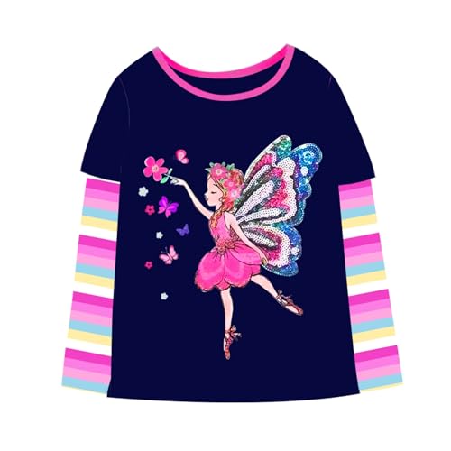VIKITA Mädchen T-Shirt Langarm Top Winter Casual Kinder Kleidung L3116 7-8 Jahre