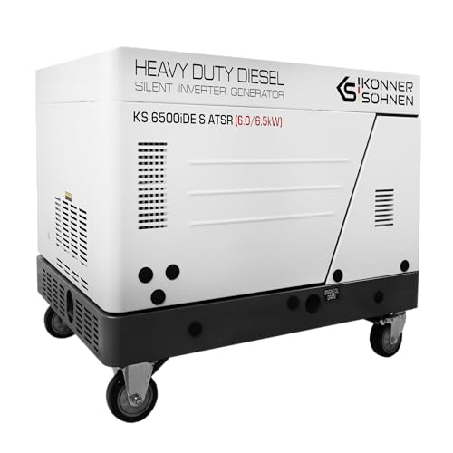 K&S Könner&Söhnen KS 6500iDE S ATSR Diesel Inverter Generator 6,5 kW, stromgenerator mit Schallschutzgehäuse, inverter notstromaggregat mit Elektrostart, ATS-Anschlussmöglichkeit und Vorheizfunktion