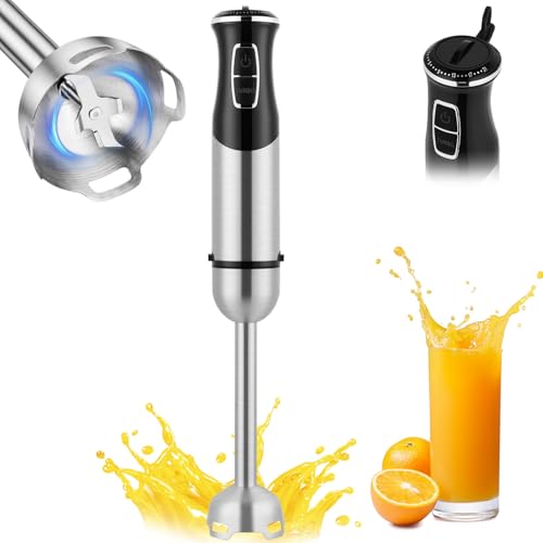 AXFEE Stabmixer, 1000W Pürierstab mit 21 einstellbaren Geschwindigkeiten und Turbo-Modi, Pürierstab Edelstahl, Stabmixer Elektrischer, Hand Blender für Babynahrung, Salate, Sauce ＆ Smoothies-Schwarz