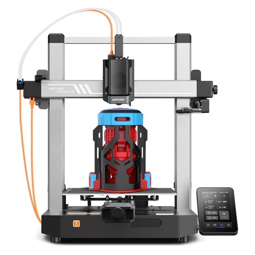 Anycubic Kobra 3 V2 3D Drucker, Verbesserte Düsentechnologie und Auto-Leveling, KI-Überwachung mit Kamera, Mehrfarbendruck über ACE Pro, Druckgröße 255 x 255 x 260 mm
