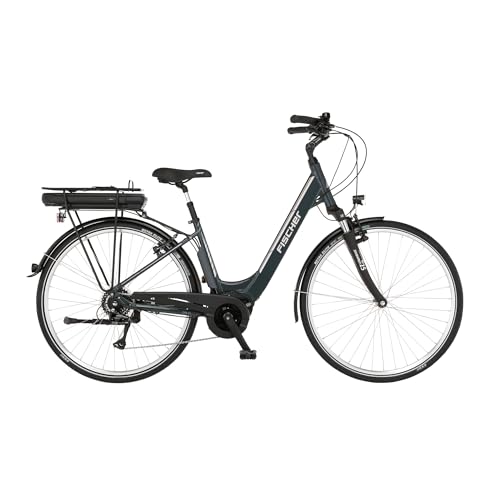 Fischer E-Bike City CITA 1.5 Elektrofahrrad für Damen und Herren, RH 44 cm, Mittelmotor 65 Nm, 36 V Akku, Granitgrau, 44cm-522Wh
