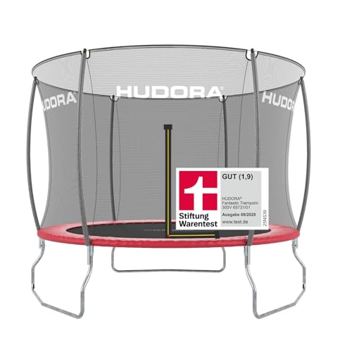 HUDORA Trampolin Fantastic in versch. Größen - Gartentrampolin mit Sicherheitsnetz - Sporttrampolin für bis zu 100kg - Familien-Trampolin mit extra breiter Randabdeckung für Kinder & Erwachsene