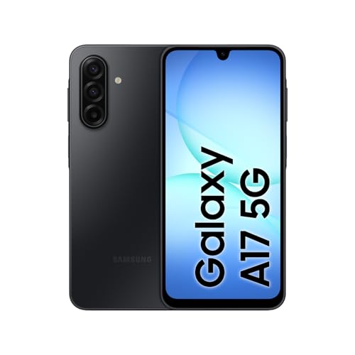 Samsung Galaxy A17 5G AI Smartphone, KI-Handy mit Android, Dünner 7,5-mm-Rahmen, 50-MP-Kamera, 128 GB Speicher, 4 GB RAM, 5.000-mAh-Akku, Black, 2,5 Jahre Herstellergarantie [Exklusiv auf Amazon]