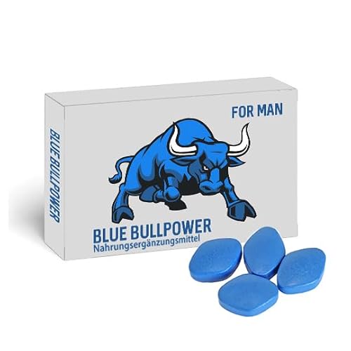 Blaue Pille für den aktiven Mann - hochdosierte Tabletten, extra stark und abgestimmt auf die Bedürfnisse für Männer mit Ginseng und Avena Sativa - Blue Bullpower