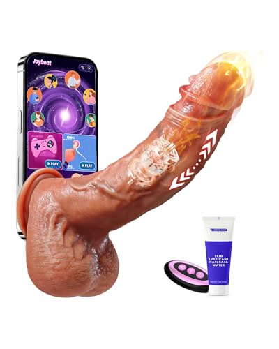 Verbesserte 5-in-1 KI-interaktiven Dildo Vibrator, XXL Dildo mit Stoßend, Vibrierend und Wärmend Sex Spielzeug für die Frau, Flüssigsilikon Analdildo Vibratoren für Frauen mit Saugnapf