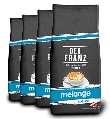Der-Franz Melange Kaffee, Intensität 3/5, 100% Arabica, ganze Kaffeebohnen, 4x1000 g