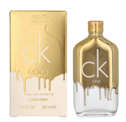 CALVIN KLEIN ck one Gold Eau de Toilette, fruchtig-holziger Unisex-Duft, 50ml