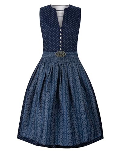 Stockerpoint Damen Dirndl Ellie I Größe 32-48 I Trachtenkleid mit Schürze & liebevollen Details I 100% Baumwolle I Atmungsaktiv & pflegeleicht I Perfekt für Trachten & Festlichkeiten