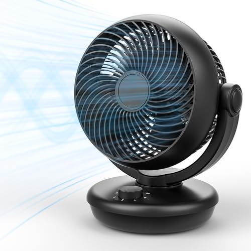 Dreamhigh® Tischventilator Sehr Leise – 35 dB Ultra-Leiser Tisch Ventilator mit 3 Geschwindigkeiten, 70° Oszillation & 100° Neigung, 35 W Energiesparend für Büro & Schlafzimmer