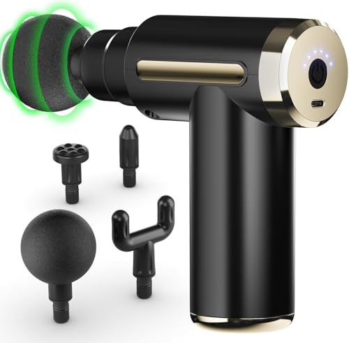 Cotsoco Mini Massagepistole – Muskel Percussion Massagegerät mit 4 Massageköpfen, leise & tragbar, Tiefengewebe-Massage Gun für Rücken, Beine, Schultern & Nacken – Geschenk für Sport & Zuhause