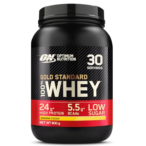 Optimum Nutrition Gold Standard 100% Whey, Proteinpulver, Geschmack Banana Cream, 900g, 30 Portionen