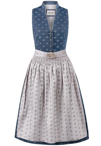 Stockerpoint Damen Amalie2 Midi Midi Dirndl, dunkelblau grau, 40