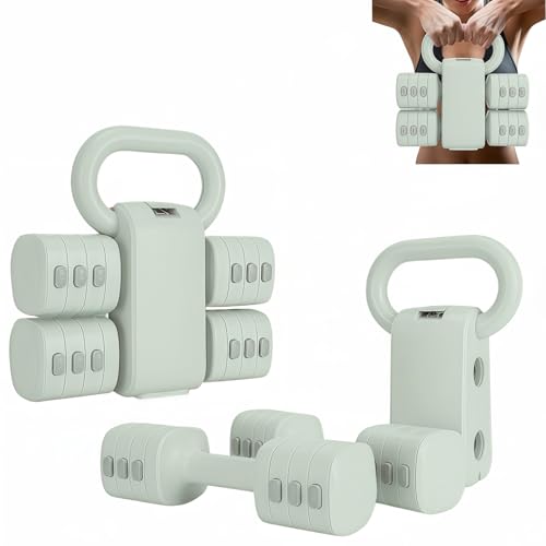 Yinnhom Verstellbare Hanteln Kettlebells Set, 2-in-1 Sports Kettlebell Set, 2kg/3kg/4kg/5kg Dumbbell Set für Frauen und Männer, Gewichte Hantel für Krafttraining Zuhause, Home Workout Equipment