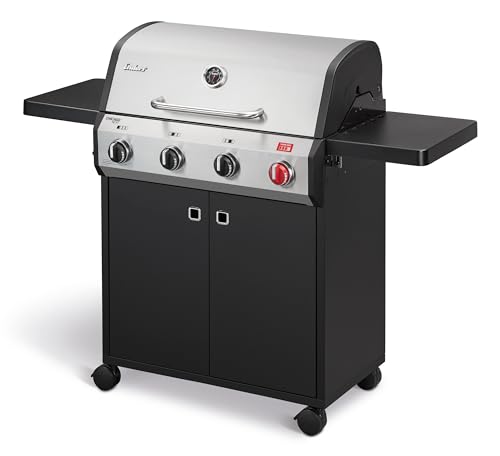 Enders® Gasgrill Chicago Next 4 R Turbo, 4-Edelstahlbrenner, doppelwandige Garhaube, abklappbare Seitenablage, 13 kW, Switch Grid™, 800° Turbo Zone™ #89366