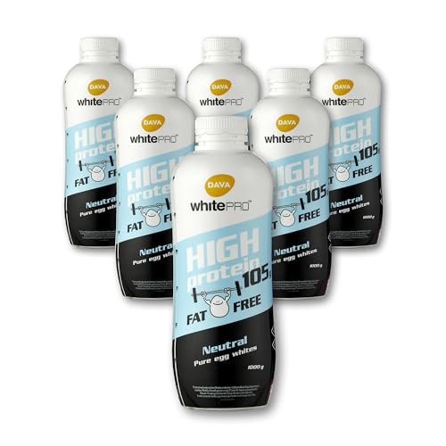 DAVA whitePRO™ Flüssiges Eiklar 6x 1kg Flaschen – 105 g reines Eiweiß pro Flasche DAVA whitePRO Barn Egg Whites 1 kg