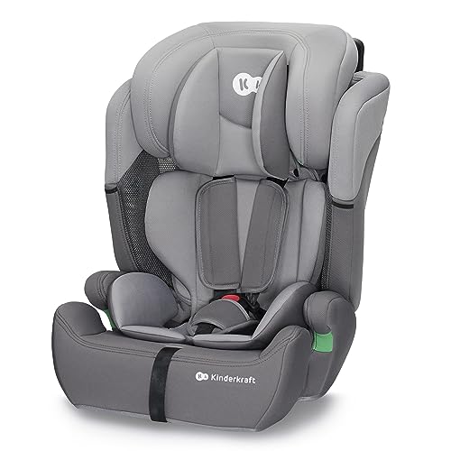 kk Kinderkraft Kinderautositz COMFORT UP I-SIZE, Autokindersitz, Autositz, Kindersitz, ein Autositz für Kinder von 76-150 cm, 5-Punkt-Sicherheitsgurt, Einstellbare Kopfstütze, ECE R129/03, Grau
