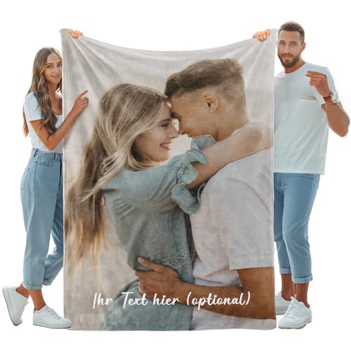 iDIY Personalisierte Decke mit Foto und Text – Fotodecke Selbst Gestalten – Personalisierte Geschenke für Familie, Paare, Muttertag und Vatertag - Foto Geschenk - 1 Foto