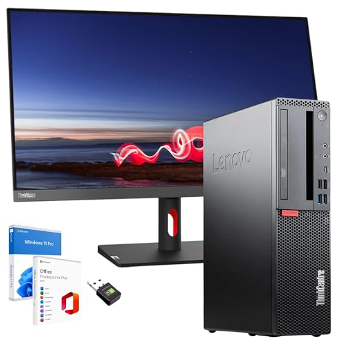 Lenovo Workstation komplett PC Desktop Intel Core i5-8400 bis zu 4,60 GHz | RAM 16 GB | SSD 512 GB | Monitor 27 Zoll ThinkVision FullHD Wifi Win 11 OFFICE 2021 Professional Garantie 36 Monate