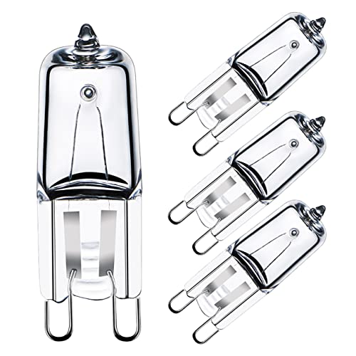 GMY Halogen G9 Backofenlampe 40W 230V G9 Backofen Glühbirne für Ofen- und Mikrowellenherd-Glühbirnenanwendungen 300°C Hitzetolerante Glühbirnen 4er-Pack Warmweiß