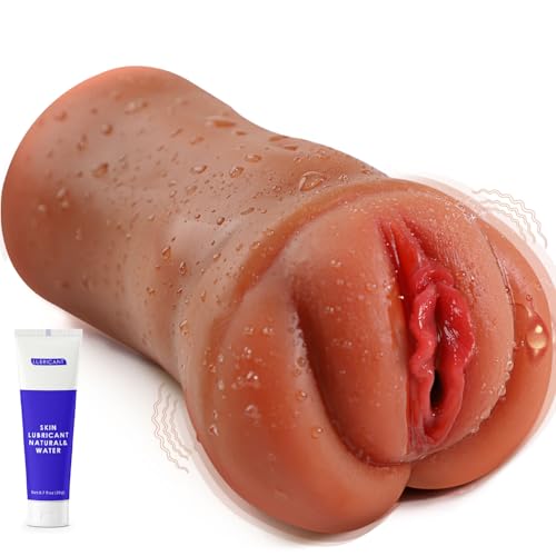 Texidiy Aufgerüstet Elektrischer Realistische Masturbator mit 10 Vibrations Dicke Hochelastische Flüssigsilikon Taschenmuschi Masturbieren für Männer 820G, Masturbatoren Sex Spielzeug für die Männer