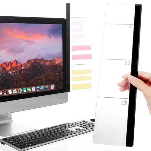 TIESOME 2 Stück Transparent Acryl Monitor Memoboard,Computer Monitor Memo Board Büro-Schreibtisch-Zubehör Links und Rechts Computer-Haftnotizenhalter Geeignet für Büros Studenten​ ​