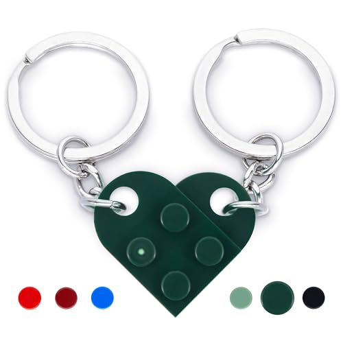 NumeroPhi Schlüsselanhänger Partner Herz, 2 Stück Schlüsselringe, Geschenk für die Liebenden, Freundschaft, Valentinstag