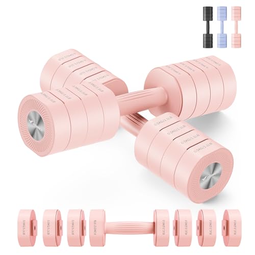MERACH Hanteln, kurzhanteln 2er Set Verstellbar, 4 in 1 Hanteln Frauen set, 1-4KG Gewichte Verstellbare, Dumbbell für Krafttraining, Fitness, Home Gym, Geschenk-Rosa