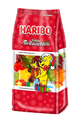 HARIBO Frohe Weihnachten Mix 300 g | Fruchtgummi Minibeutel im Weihnachtsdesign | Süßigkeiten-Mix für Nikolaus & Weihnachten – einzeln verpackt, glutenfrei, ohne künstliche Farbstoffe