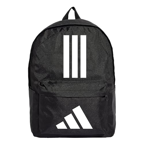adidas Unisex Classic Three Stripes Backpack Back to School, Black/White, One Size