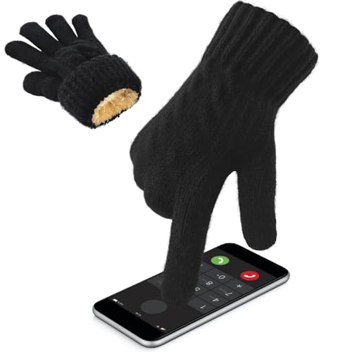 CNMTCCO Handschuhe winter,Herrenhandschuhe, Touchscreen, warm, Fleece, Strickhandschuhe Geeignet für Skifahren, Laufen, Radfahren und andere Outdoor-Freizeitaktivitäten.