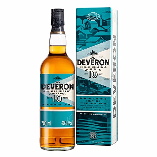 The Deveron 10 Jahre alter Highland Scotch Single Malt Whisky, 40% Vol., 700 ml, in Geschenkbox, Noten von frischen Äpfeln, Karamell & cremiger Eiche, im Eichenfass gereift, ideal als Geschenk, 70 cl
