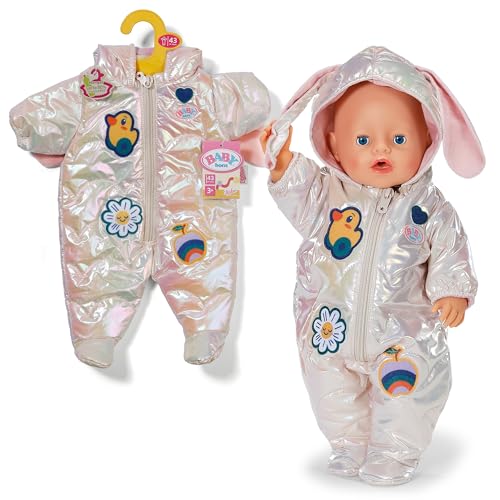 BABY born Schneeanzug mit Hasenohren - Hochwertige Puppenbekleidung - Puppenzubehör für Puppen der Größe 43 cm