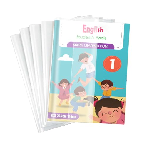yivom 10 Stück Buchumschlag Transparent, 19 x 26.2cm Buchumschläge Schulbücher, Verdickte wiederverwendbare Transparenter Buchumschlag Aus PVC für Schule, Büro