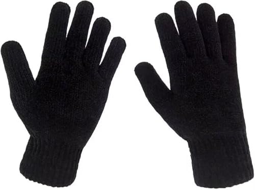Warme Winterhandschuhe für Damen und Herren, Thermo-Strickhandschuhe mit weichem Futter, elastische Manschette, zum Laufen, Skifahren, Radfahren, Reiten, Wandern, Camping