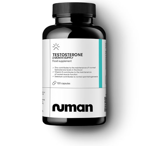 Numan Testosterone Pro Nahrungsergänzungsmittel Männer – T Complex, Tribulus Terrestris, Maca-Wurzel, Zink, Ginseng, Vitamine & Mineralien (120 Kapsel)