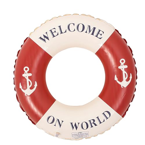 Aufblasbarer Schwimmring, Schwimmreifen groß, Schwimmreifen Schwimmring, Wasserspielzeug für Pool und Strand Party Spielzeug für Kinder und Erwachsene (rot)