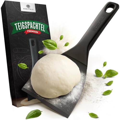 Edelfeld - Flexibler Teigspachtel Pizza mit Antihaftbeschichtung [10 cm] - Spülmaschinengeeigneter Pizza Spachtel - Lebensmittelechter & Hygienischer Pizzaspachtel aus Kunststoff - Pizzateig Spachtel