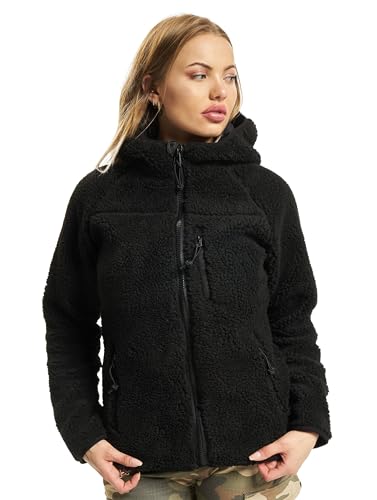 Brandit Women Teddyfleece Jacket Hooded, Farbe: black, Größe: M