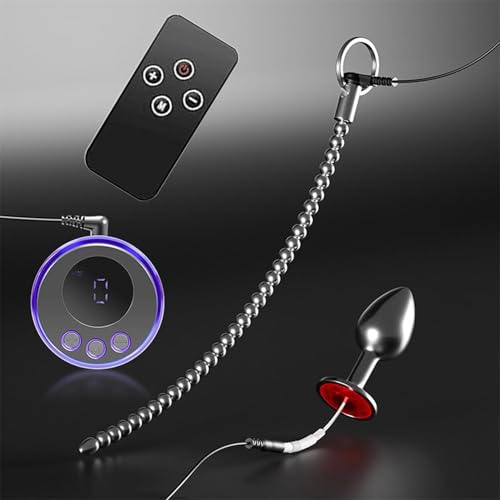 PQKuss Elektrostimulation Set Elektro Dilator mit Metall Perlen Harnröhren Plug und Analplug Folter SM Extrem Bondage Massageelektroschock Analdilatator Sexspielzeug für Frauen Männer und Paare 6mm