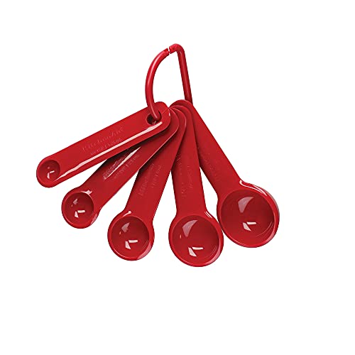 KitchenAid 5er Set Messlöffel, Spülmaschinenfest, ineinander stapelbar – Empire Rot