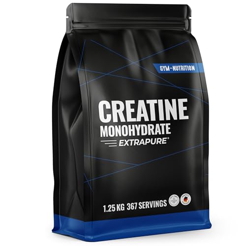 Creatin Monohydrat Pulver 1,25kg / 1250g - Ultra Reines Kreatin Monohydrat mit Vitamin B6 -Hochdosiert - Extrapure Creatine Monohydrat - Creatin Pulver Monohydrate - Vegan Jahresvorrat