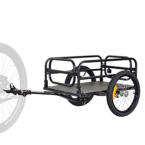 Tiggo Klappbar Fahrrad Lastenanhänger Fahrradanhänger Ladefläche: 67 x 46x25 cm/ca. 70 Liter / 2 Getränkekästen, 40 kg Ladegewicht