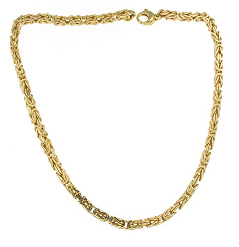 Byzantiner Königskette 18kt vergoldet 5mm Länge 80cm, Halskette Herren-Kette Goldkette Damen Geschenk Schmuck ab Fabrik Italien tendenze
